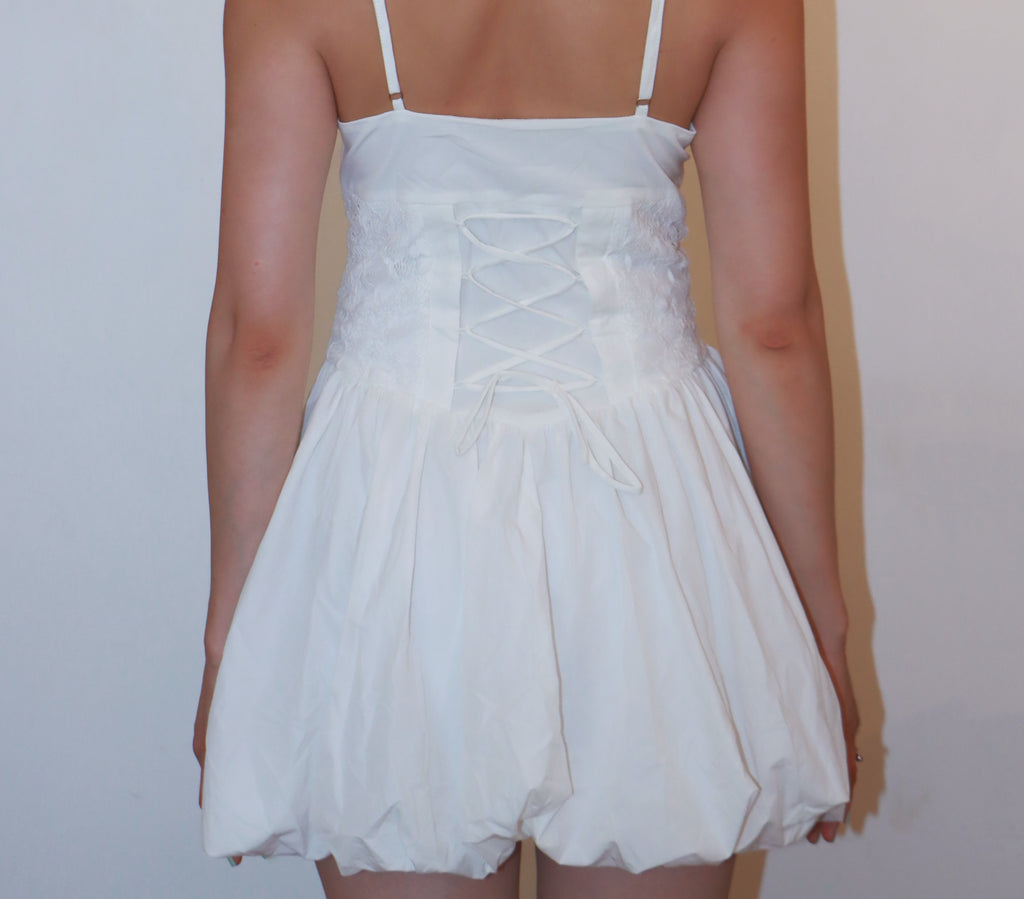 Sun-Kissed White Romance Corset Holiday Dress