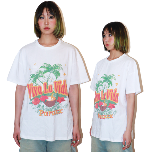 Retro Palm Vibes Oversized 'Viva La Vida' Tee
