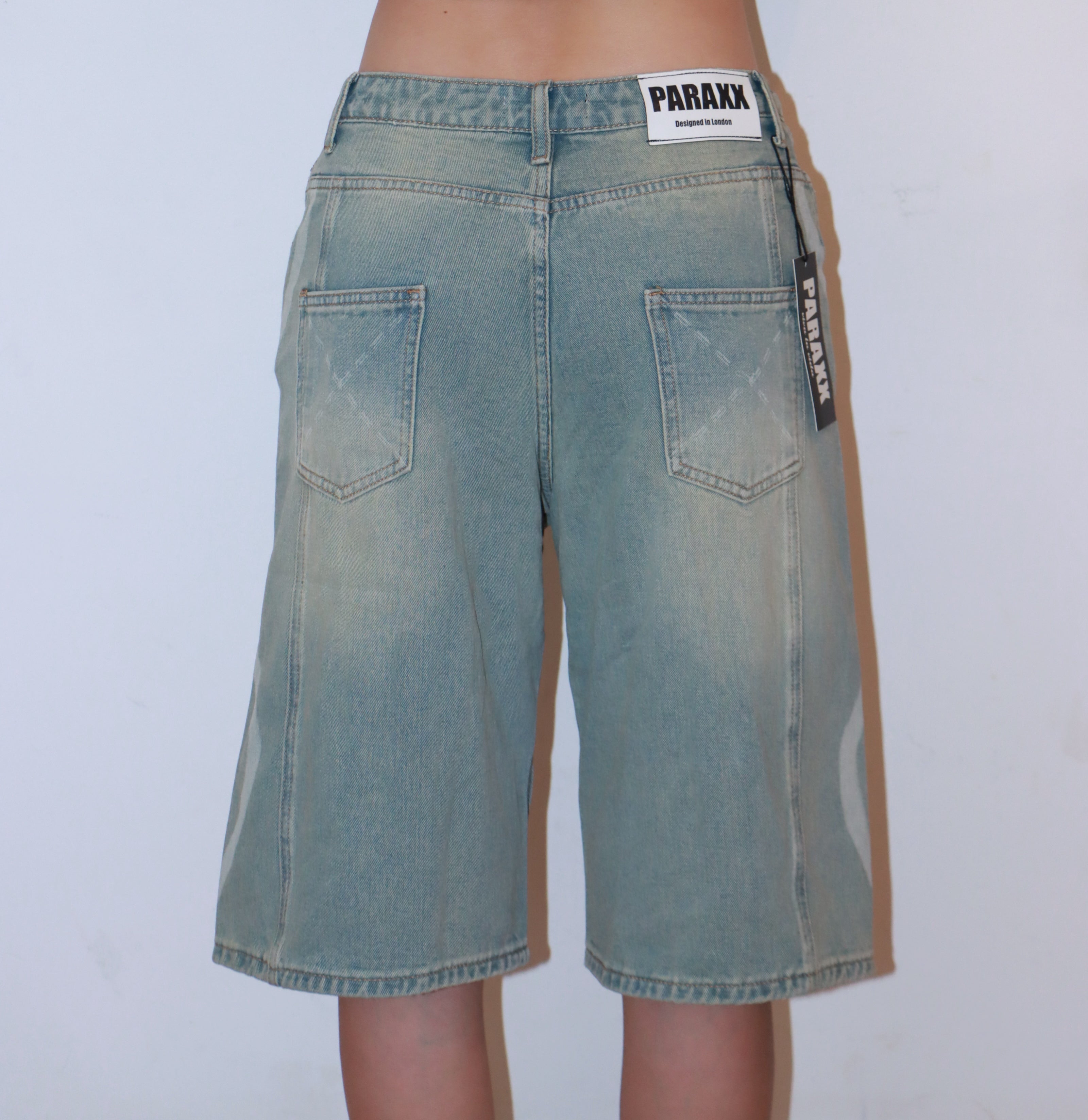 Ocean Wave Edge Washed Denim Jorts