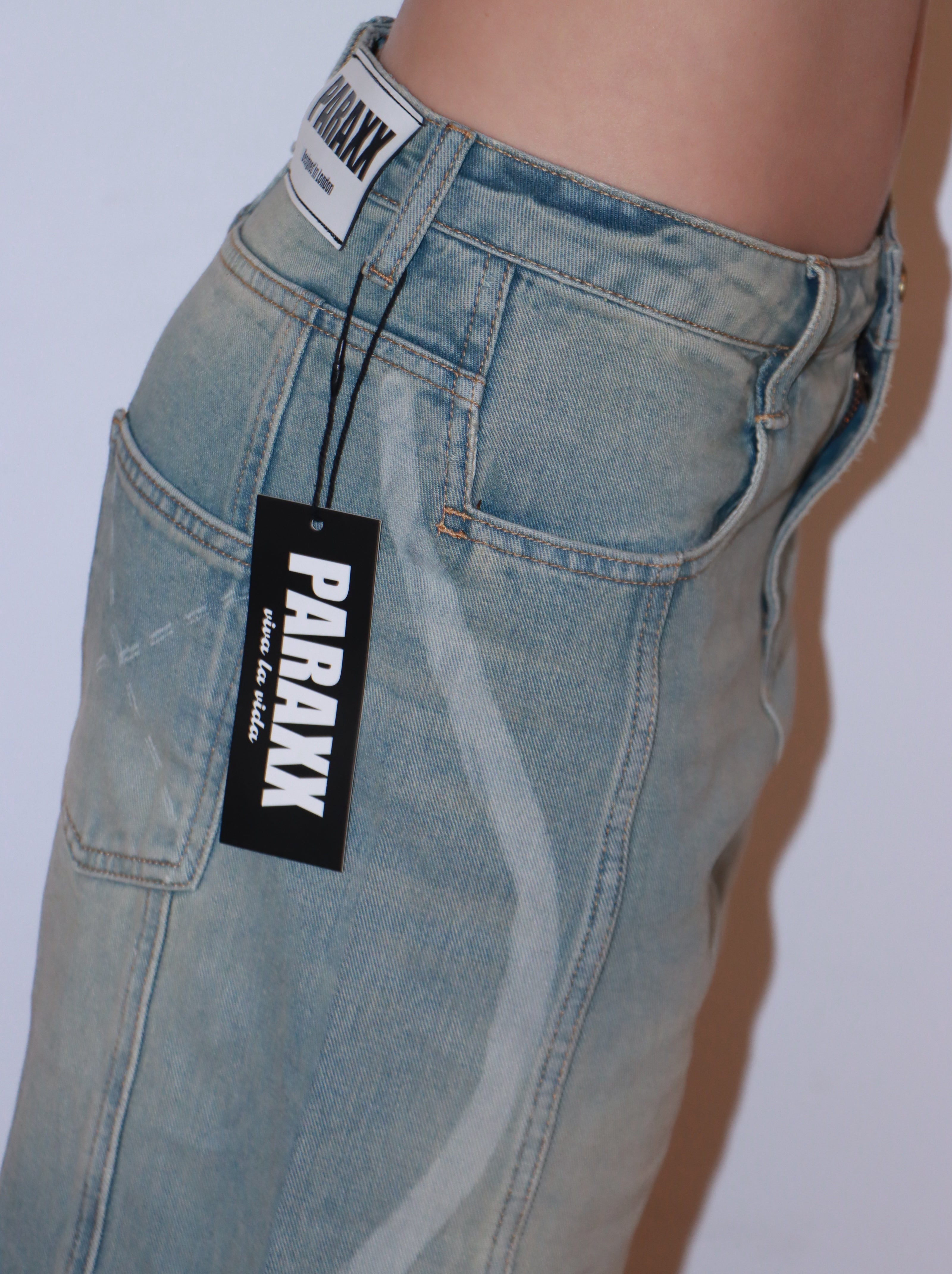 Ocean Wave Edge Washed Denim Jorts