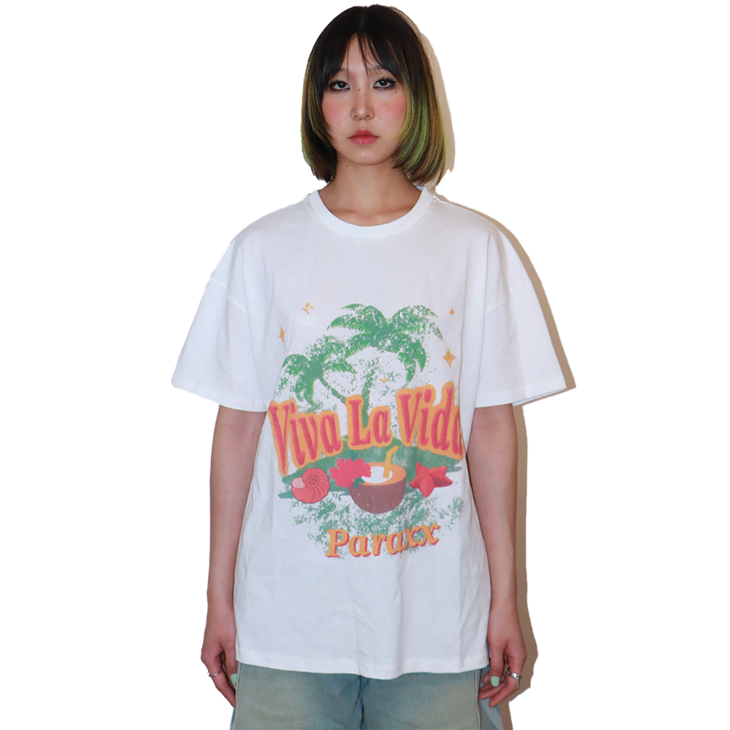 Retro Palm Vibes Oversized 'Viva La Vida' Tee