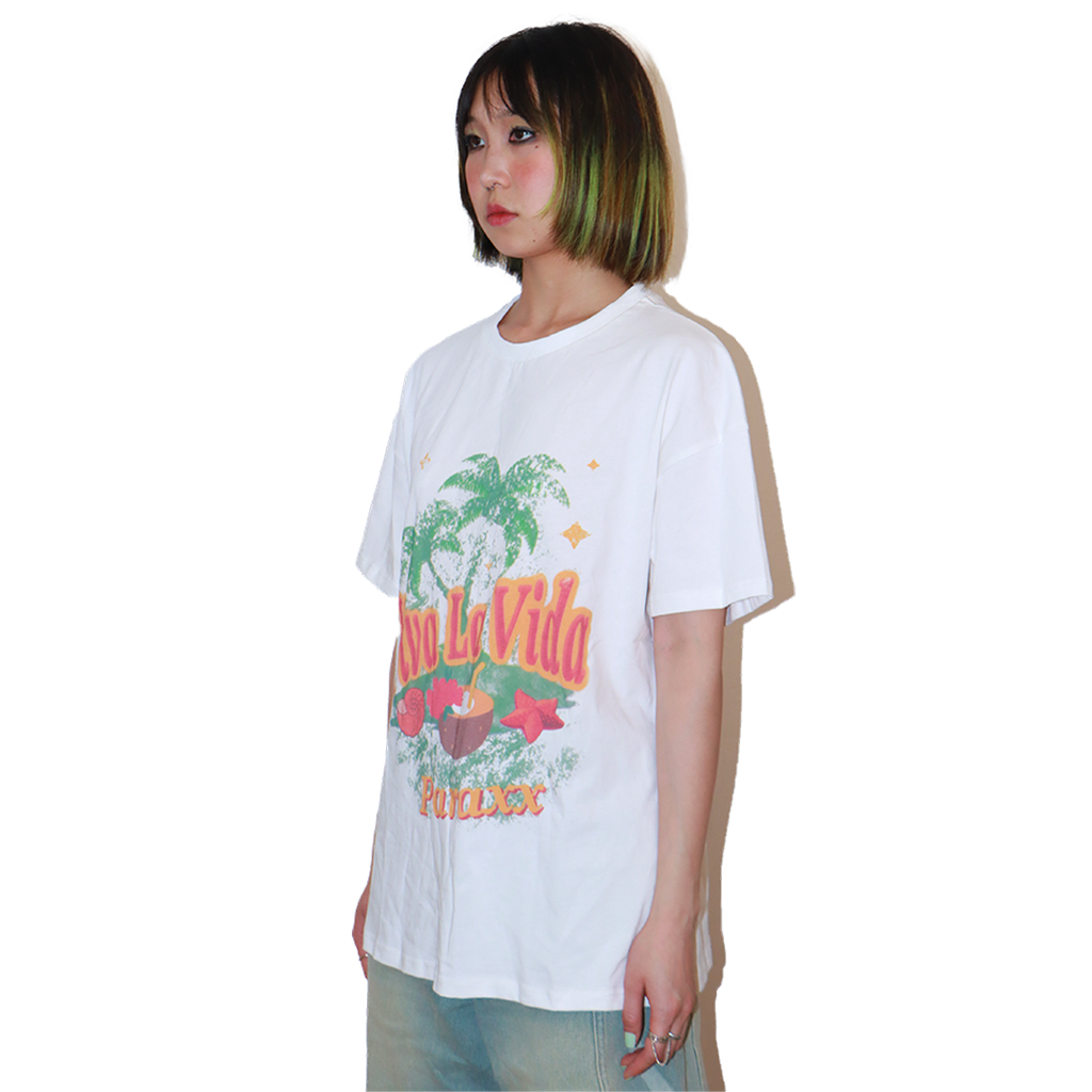 Retro Palm Vibes Oversized 'Viva La Vida' Tee