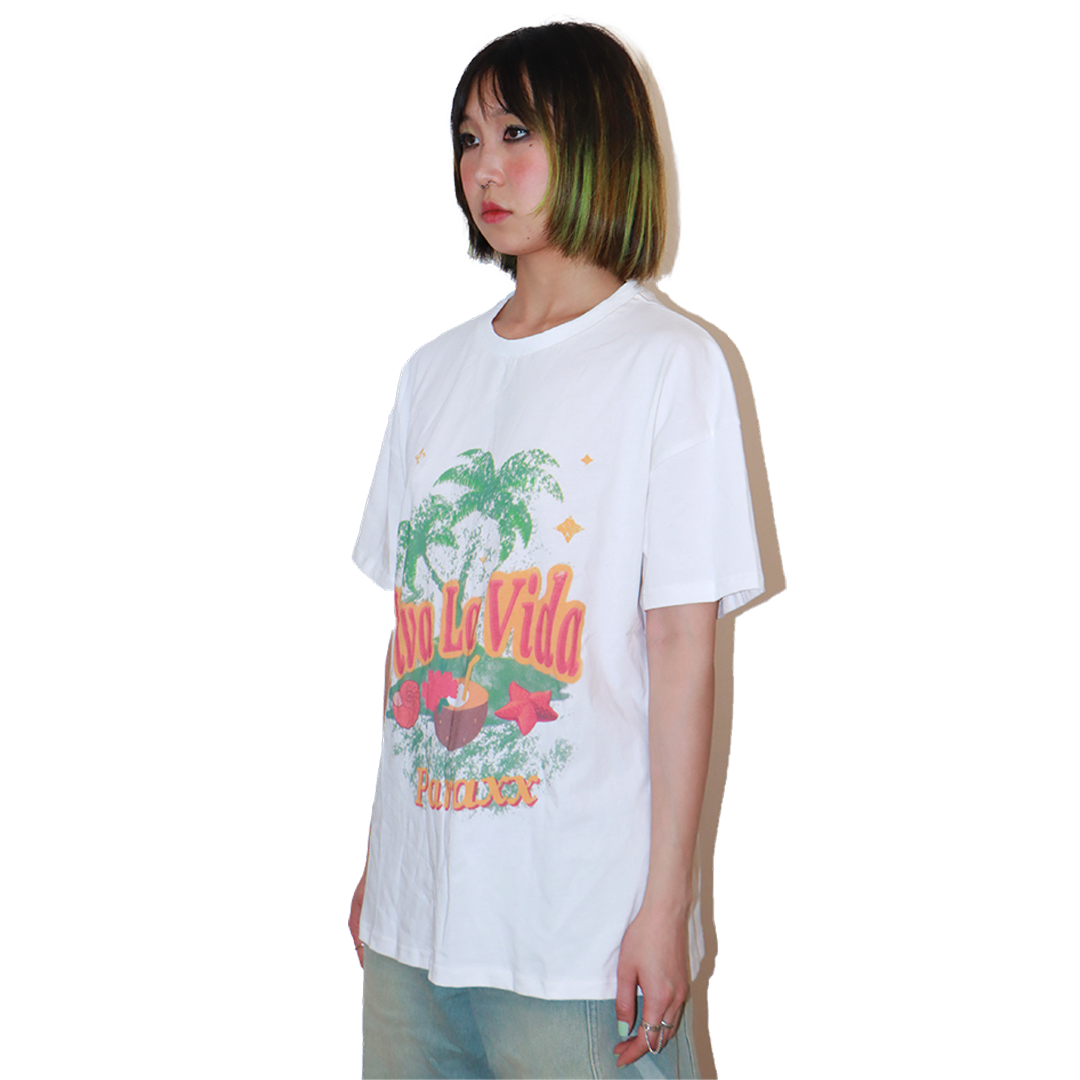 Retro Palm Vibes Oversized 'Viva La Vida' Tee