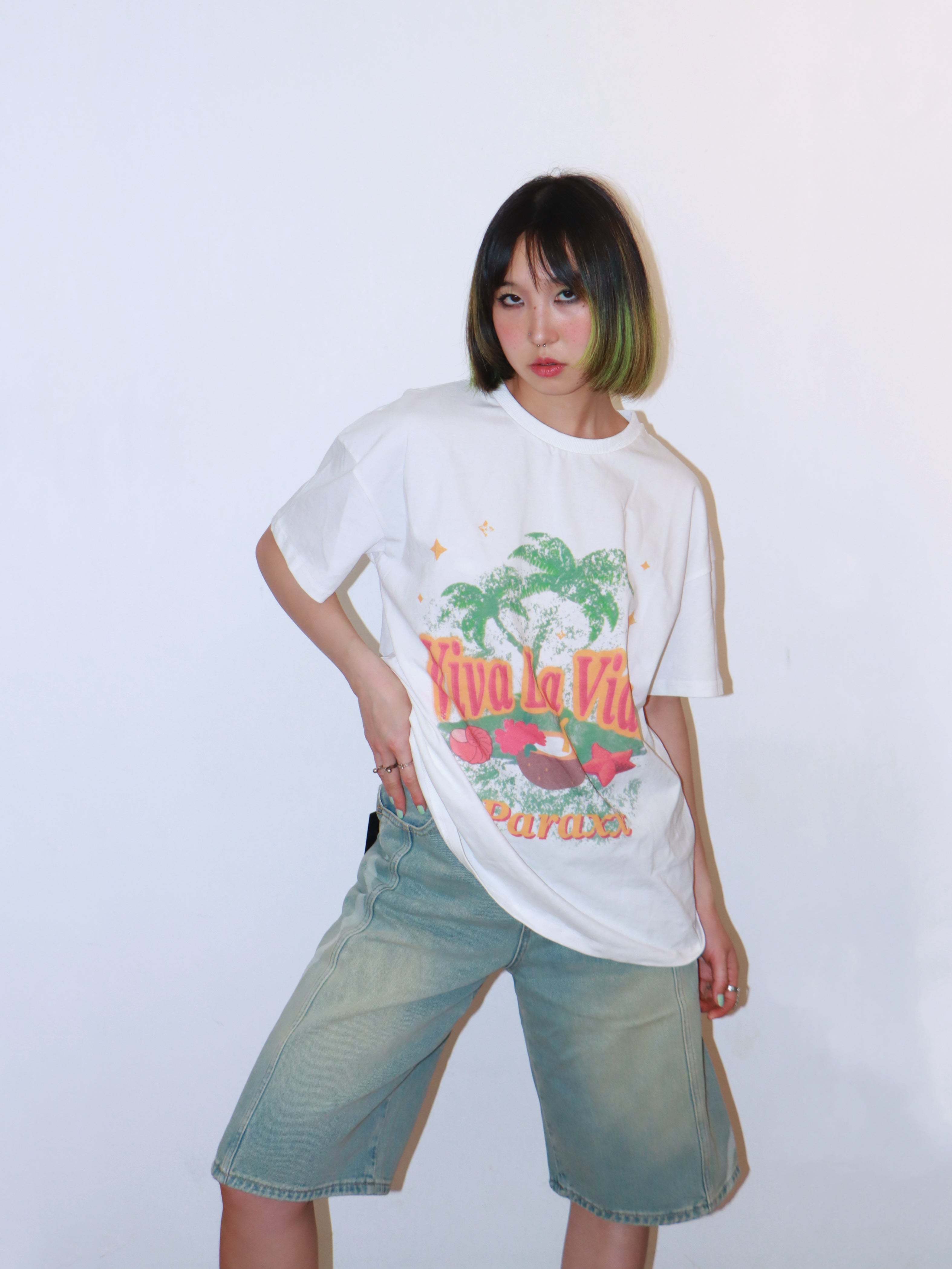 Retro Palm Vibes Oversized 'Viva La Vida' Tee